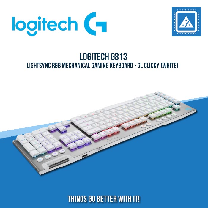 LOGITECH G813 LIGHTSYNC RGB MECHANICAL GAMING KEYBOARD - GL CLICKY (WHITE) LOGITECH G813 LIGHTSYNC RGB MECHANICAL GAMING KEYBOARD - GL CLICKY (WHITE)